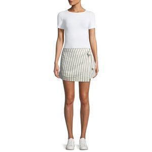 THEORY Womens Wrap-Tie Skirt in Split Stripes Mini Size 6